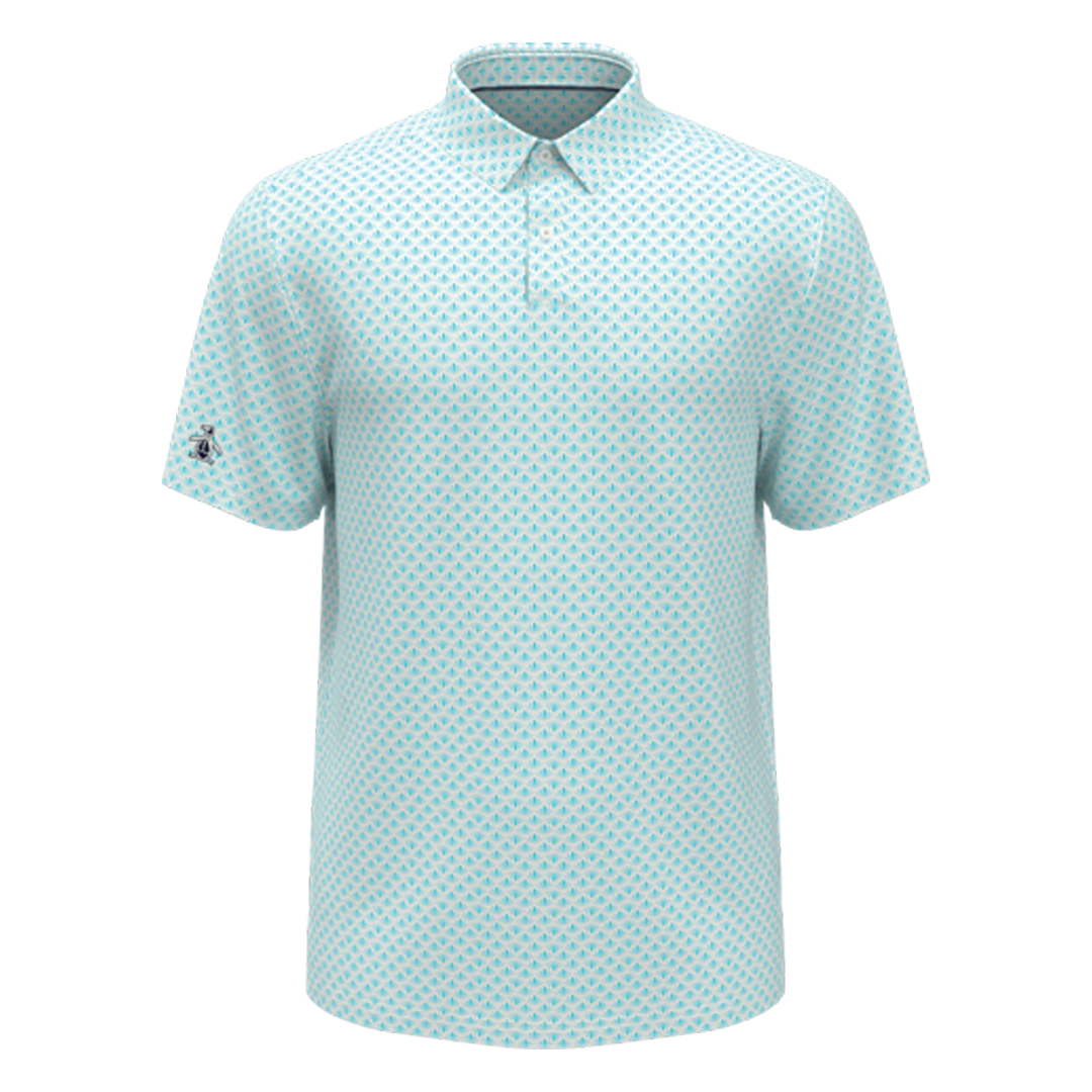 PE-OGKSC0E6-478 Original Penguin Retro Geo Print Polo French Blue Main