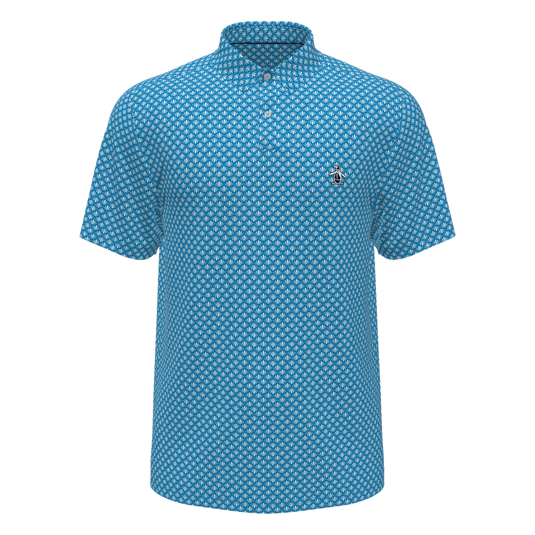 PE-OGKSC0E6-482 Original Penguin Retro Geo Print Polo Jewel Blue Main