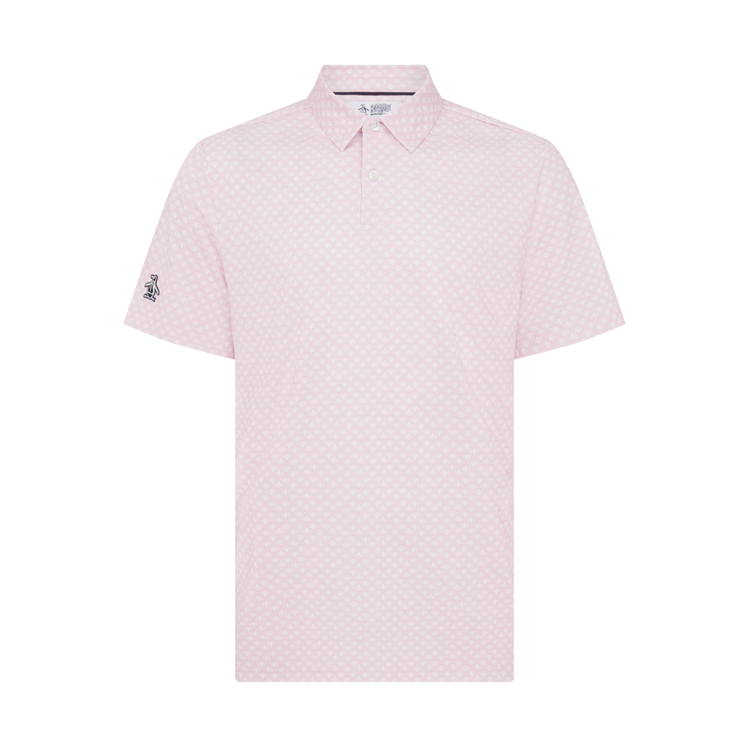Original Penguin Retro Geo Print Polo - Charm Pink