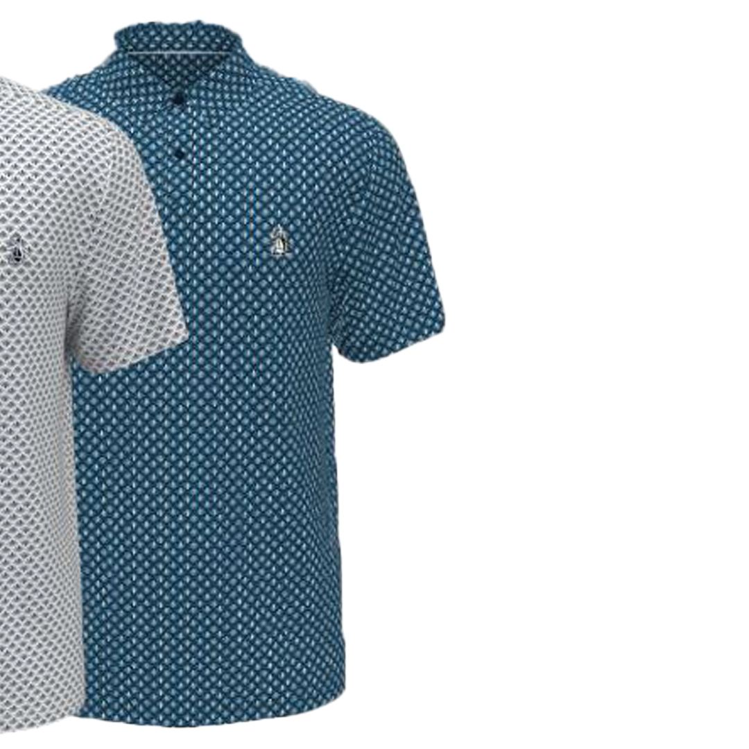 PE-OGKSC0E6-977 Original Penguin Retro Geo Print Polo Corsair Main