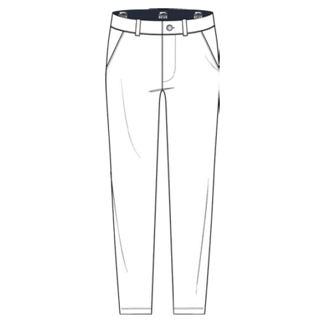 Outline of a pair of pants on a white background