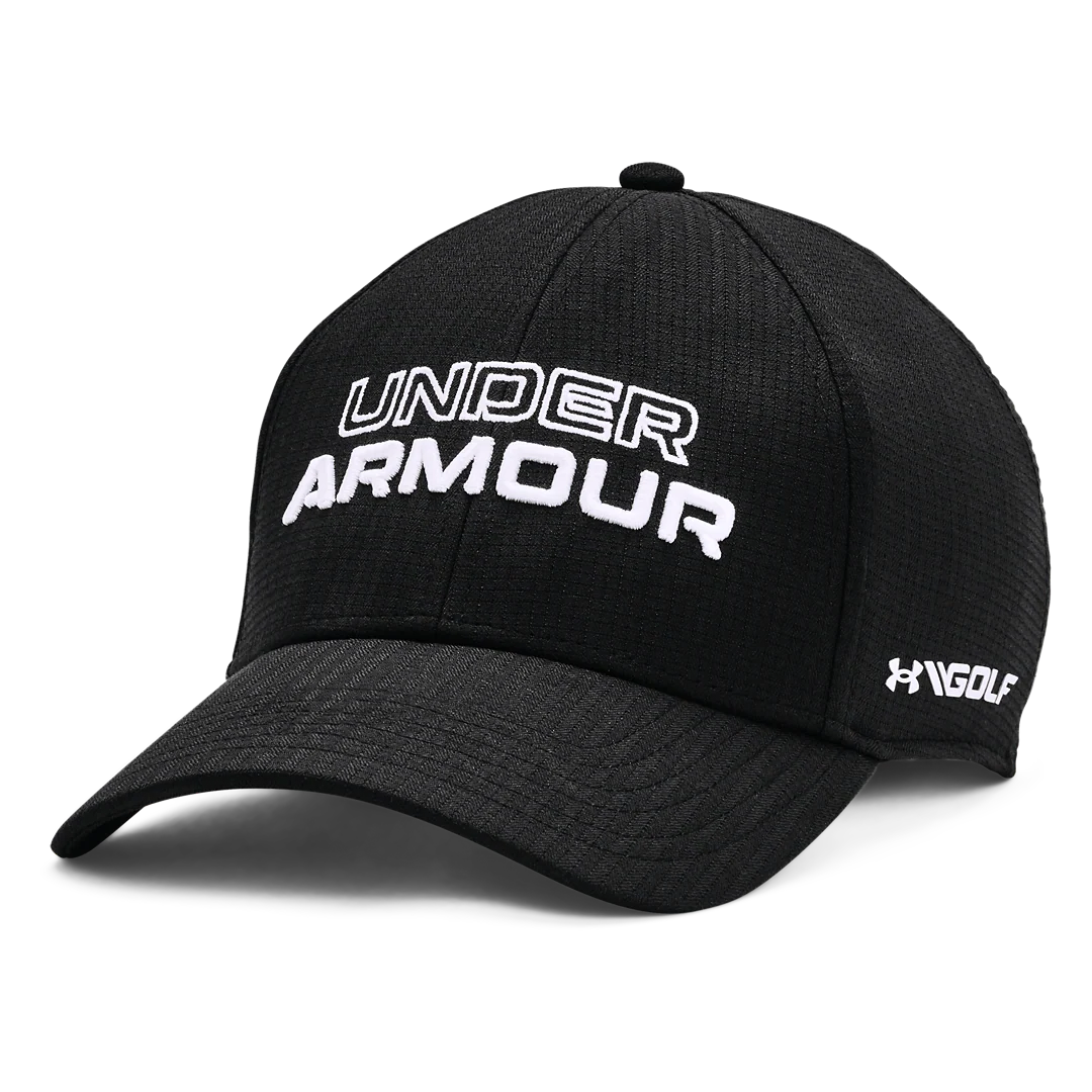 Black Under Armour cap on a white background