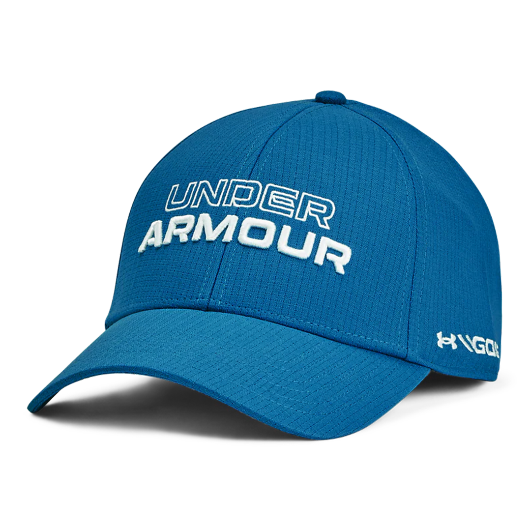 Blue Under Armour cap on a white background