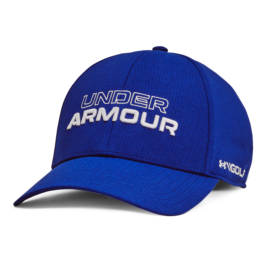 Blue Under Armour cap on a white background