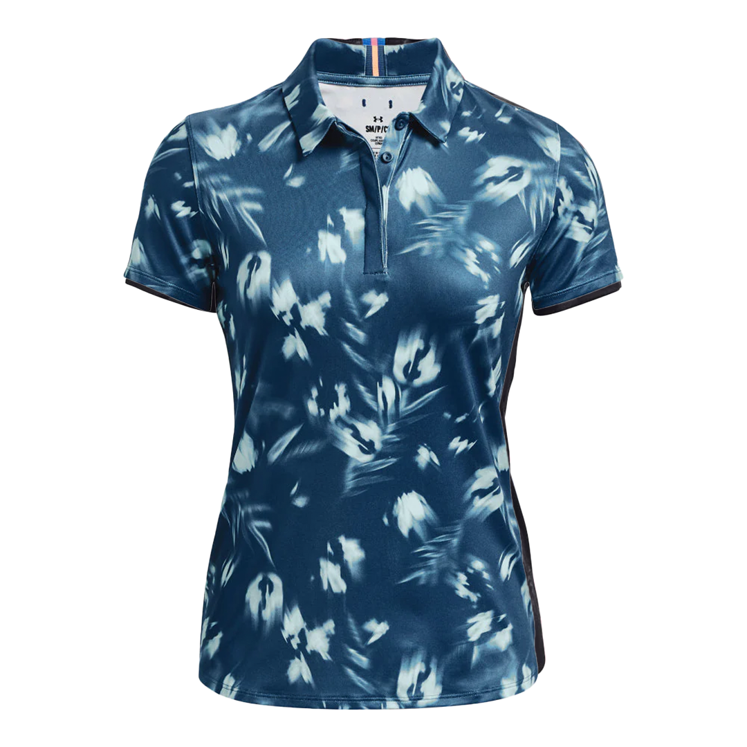 UA-1373638 Under Armour Womens Zinger Blur SS Polo Blue Main