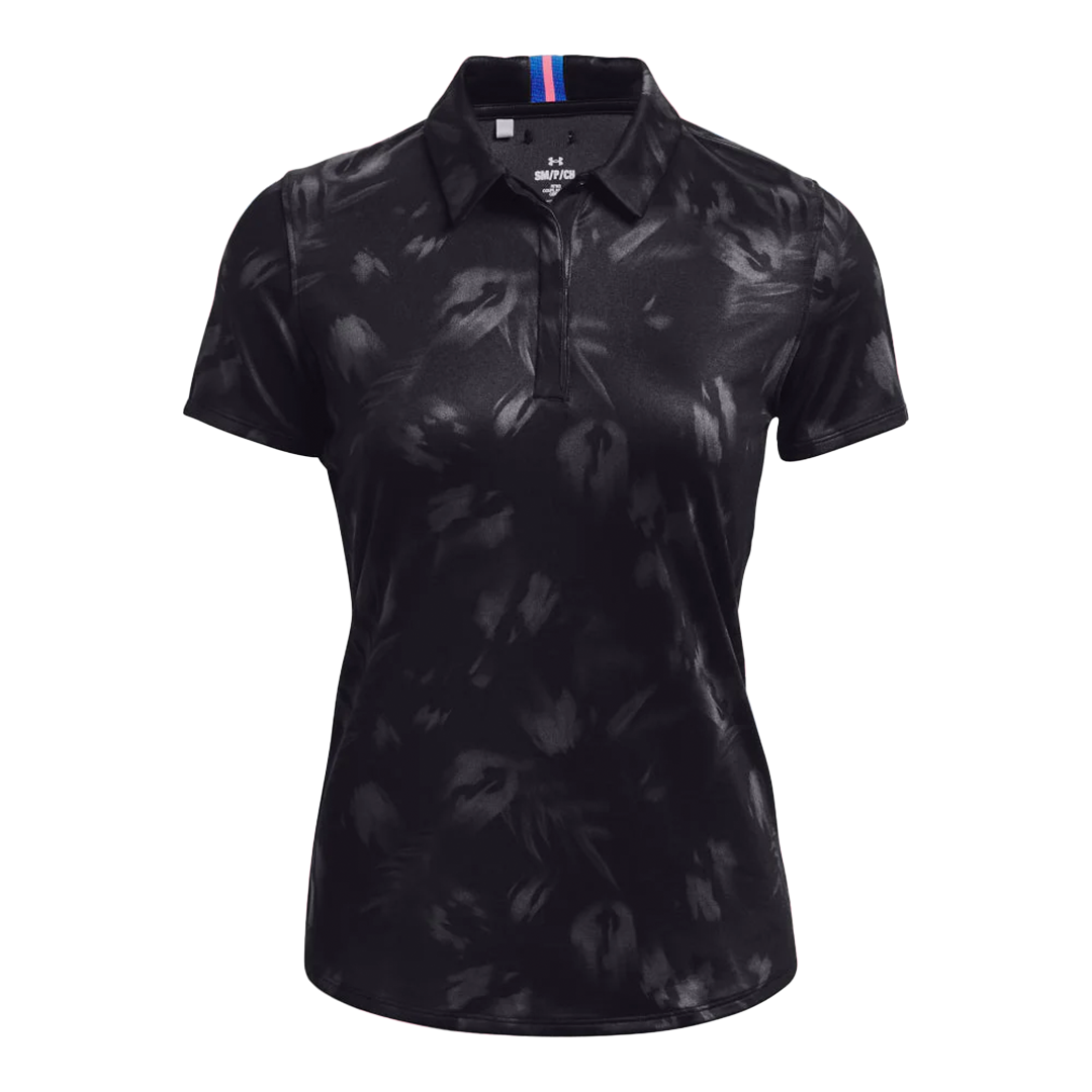 UA-1373638 Under Armour Womens Zinger Blur SS Polo Jet Black Main