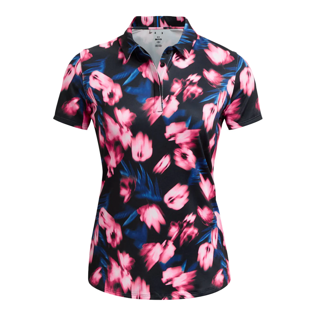 UA-1373638 Under Armour Womens Zinger Blur SS Polo Pink Main