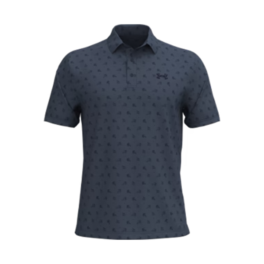 Under Armour Playoff 3.0 Printed Polo Downpour Gray Midnight Navy