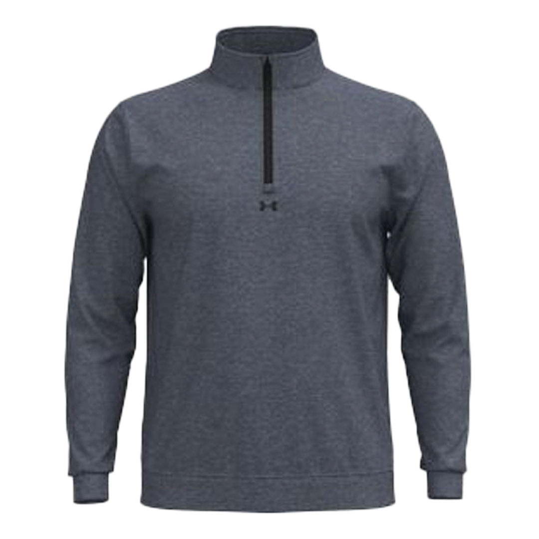 Gray sweatshirt with a quarter zip on a white background