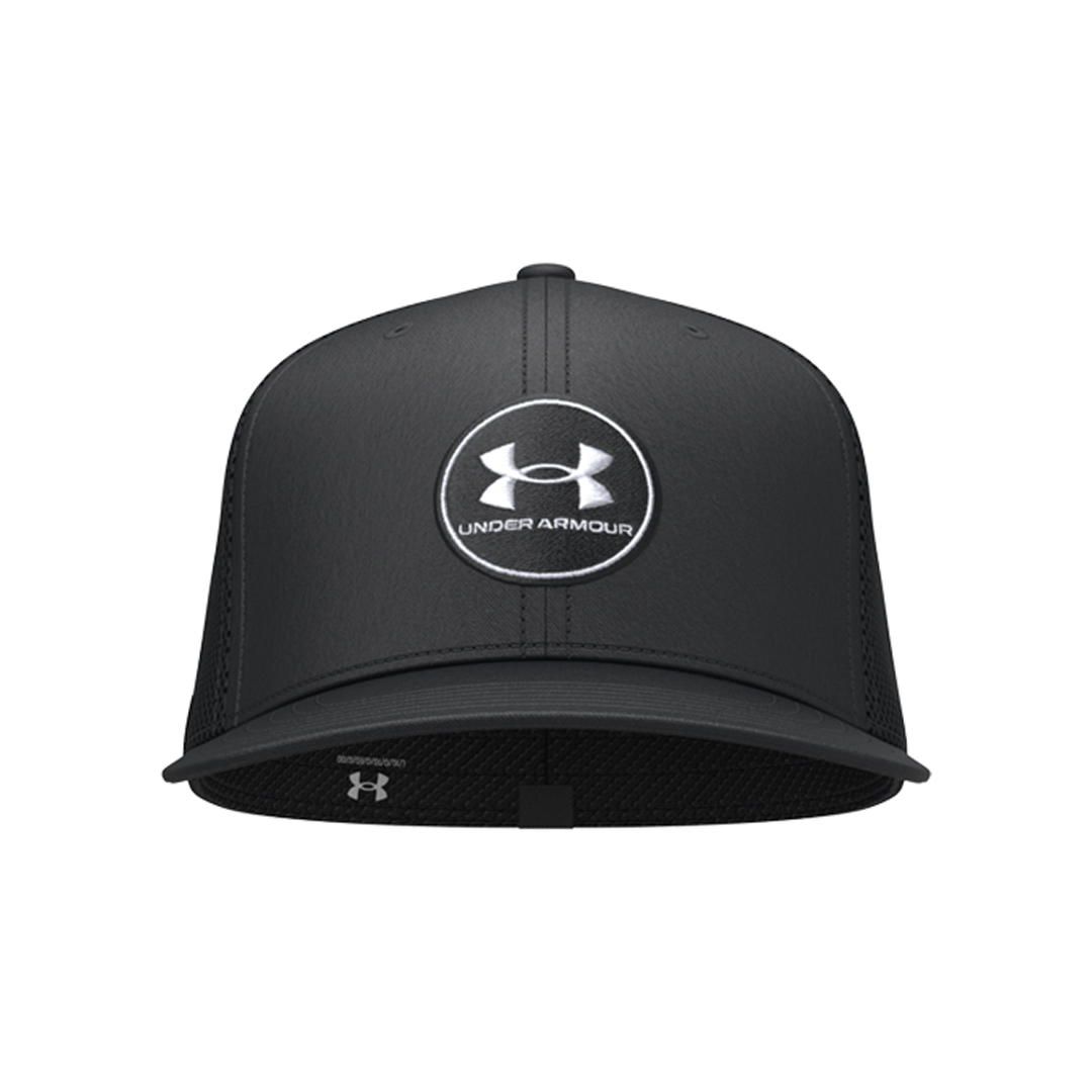 Under Armour Mens Drive Mid Stretch Cap - Black/White