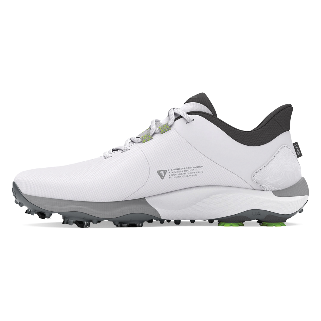 UA-3026919-100 Under Armour Drive Pro Shoe White Metallic Gun Metal Main