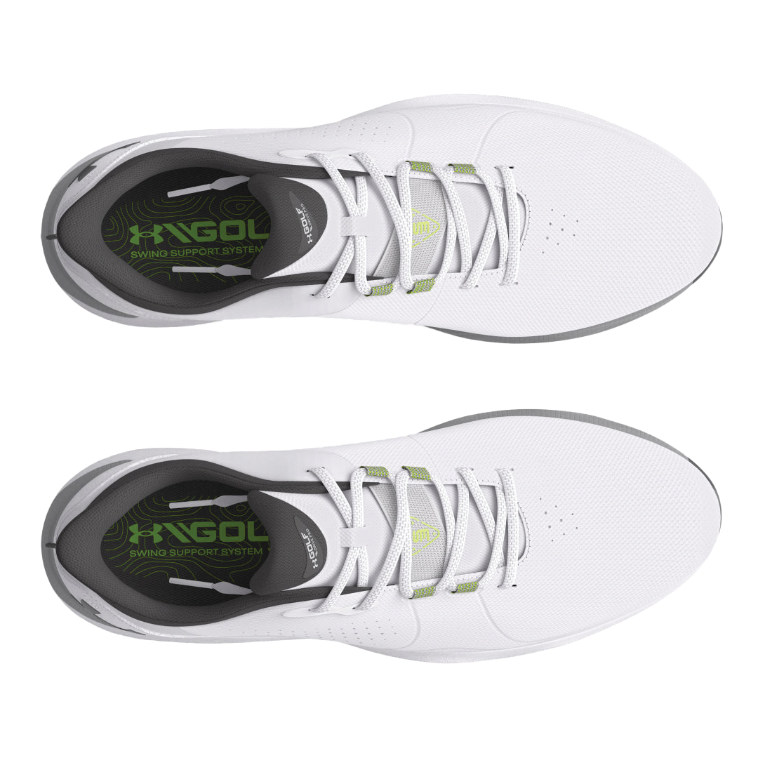 UA-3026919-100 Under Armour Drive Pro Shoe White Metallic Gun Metal Side1