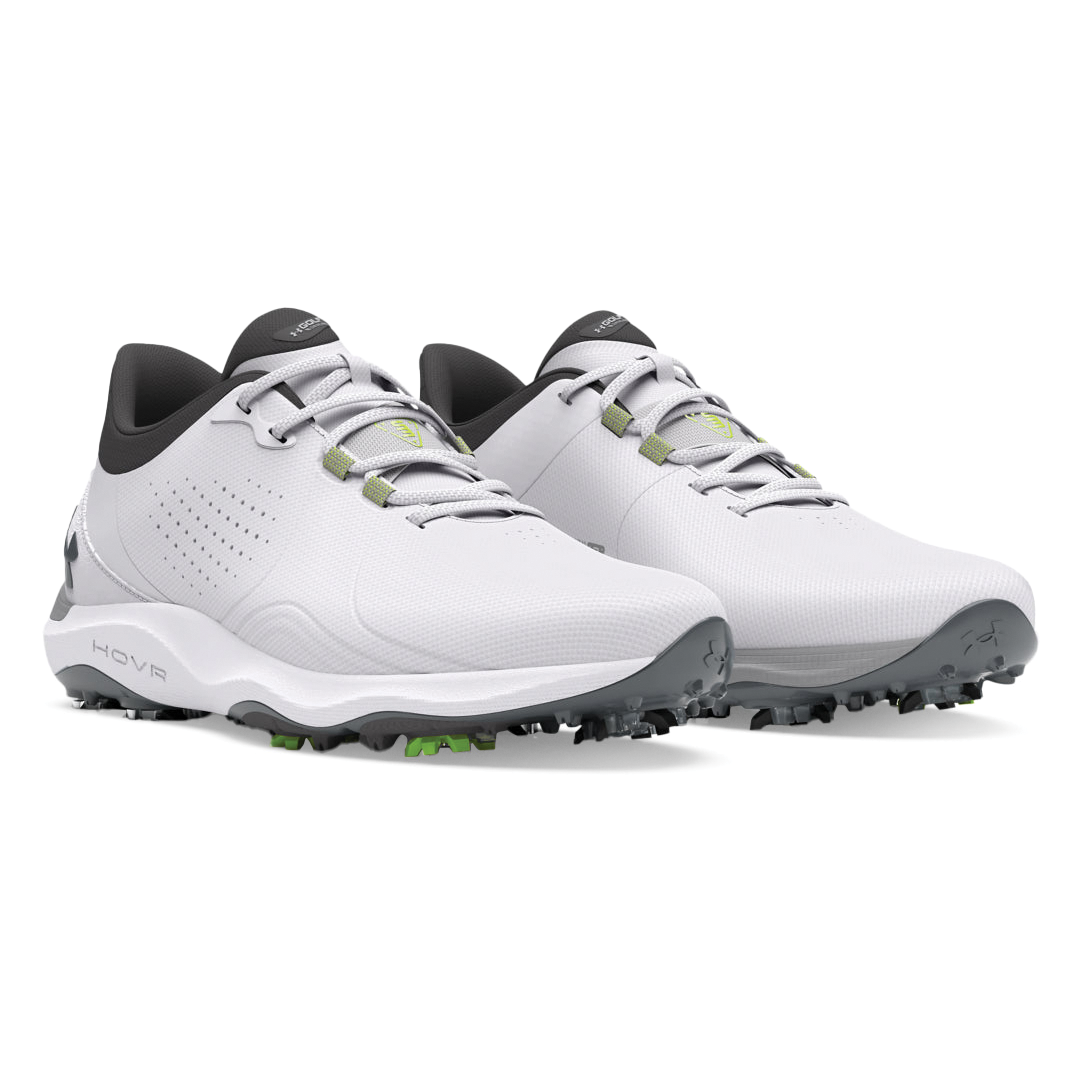 UA-3026919-100 Under Armour Drive Pro Shoe White Metallic Gun Metal Side3