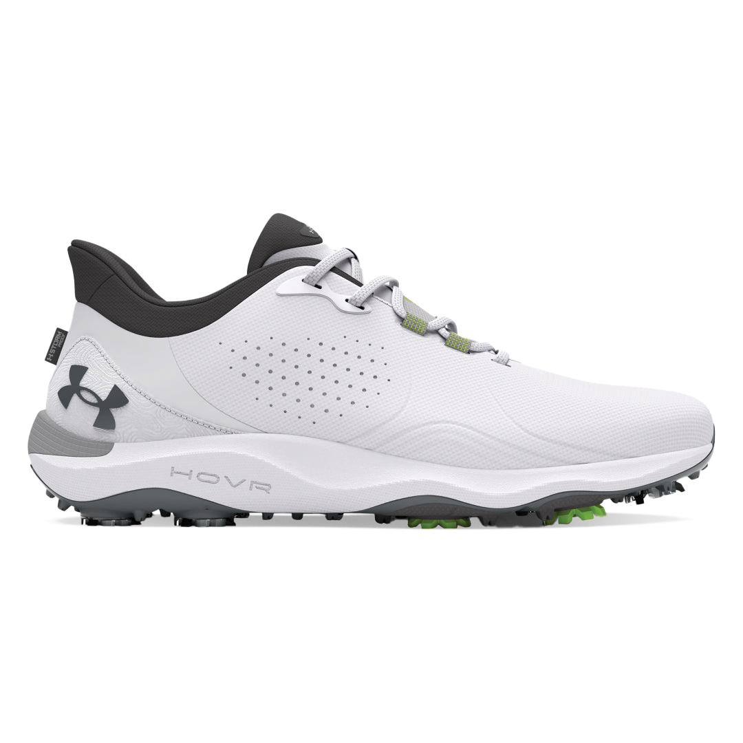 UA-3026919-100 Under Armour Drive Pro Shoe White Metallic Gun Metal Side4