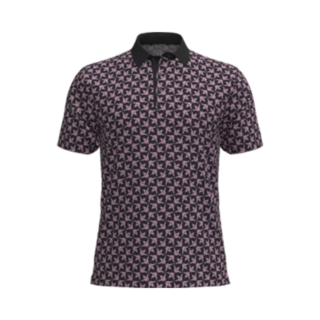 Under Armour Drive Printed Polo Black Posh Pink