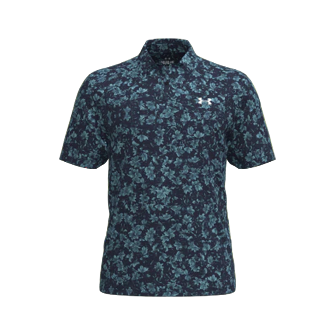 Under Armour Matchplay Printed Polo Midnight Navy White