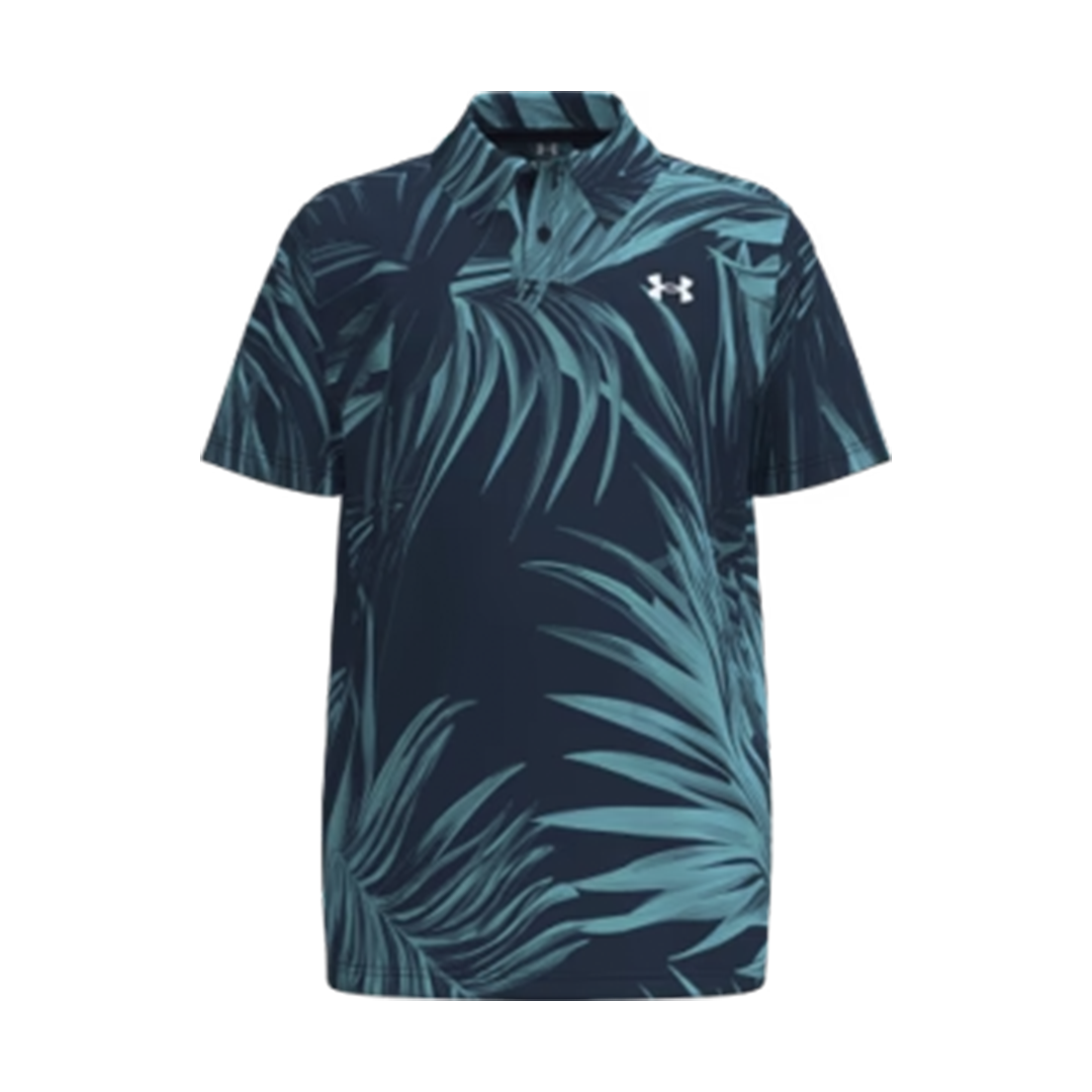 Under Armour Boys Matchplay Printed Polo Navy Blue haze