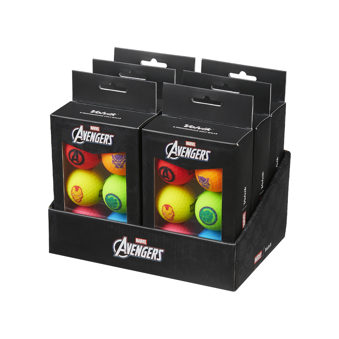 Volvik Marvel Novelty Avengers 6 Ball Pack Display Box