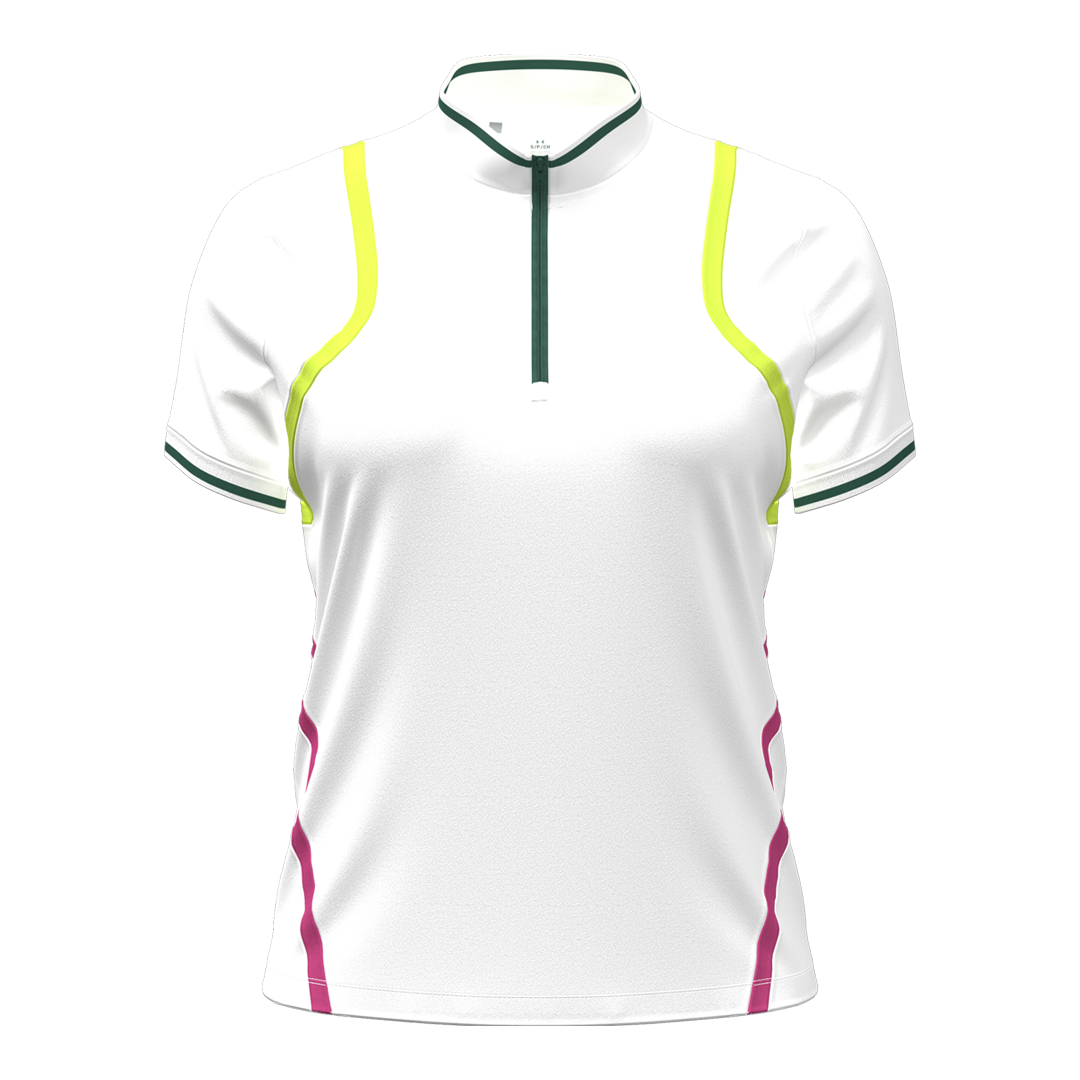 Under Armour Ladies ArmourDry SS Rib Polo - White/Campus Ivy (SH26-INDENT)