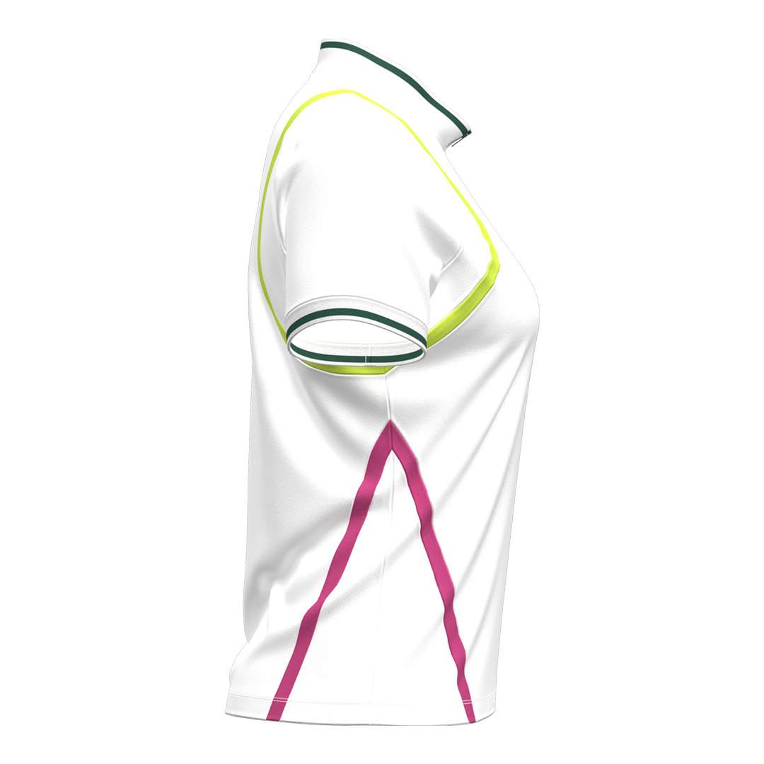 Under Armour Ladies ArmourDry SS Rib Polo - White/Campus Ivy (SH26-INDENT)