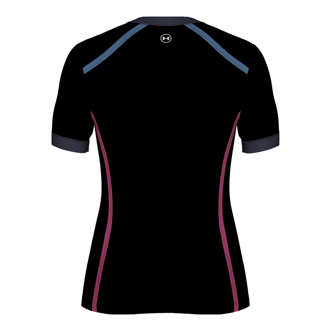Under Armour Ladies Drive SS Polo - Black/Aegean Blue (SH26-INDENT)