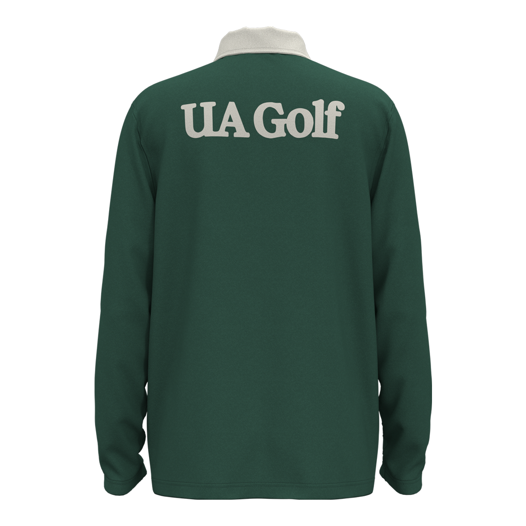 Under Armour Youth AMP LS Polo - Cadmus Ivy/Summit White (SH26-INDENT)