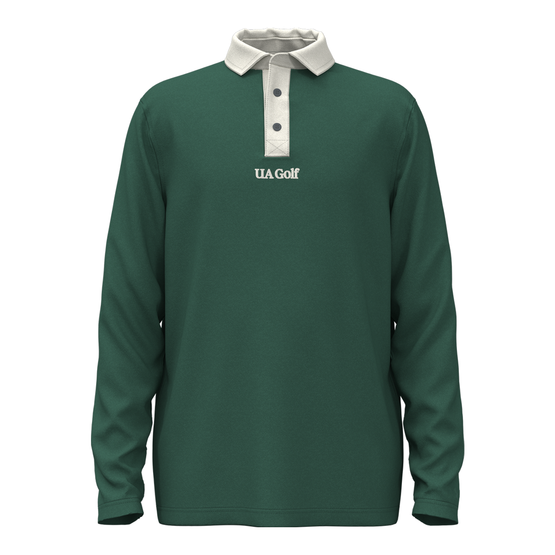 Under Armour Youth AMP LS Polo - Cadmus Ivy/Summit White (SH26-INDENT)