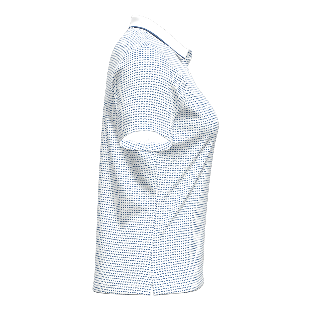 Under Armour Ladies ArmourDry Printed Polo - White/Aegean Blue(SH26-INDENT)