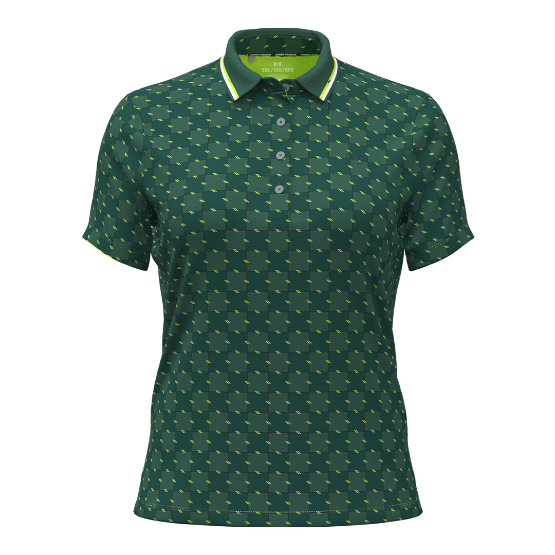 Under Armour Ladies ArmourDry Printed Polo Campus Ivy/Green Citrine (SH26-INDENT)