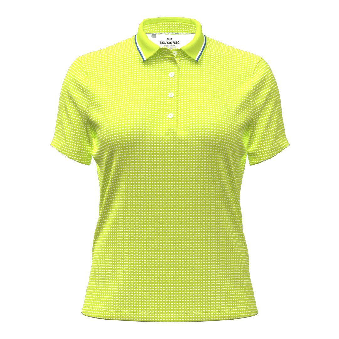 Under Armour Ladies ArmourDry Printed Polo - Green Citrine/White (SH26-INDENT)