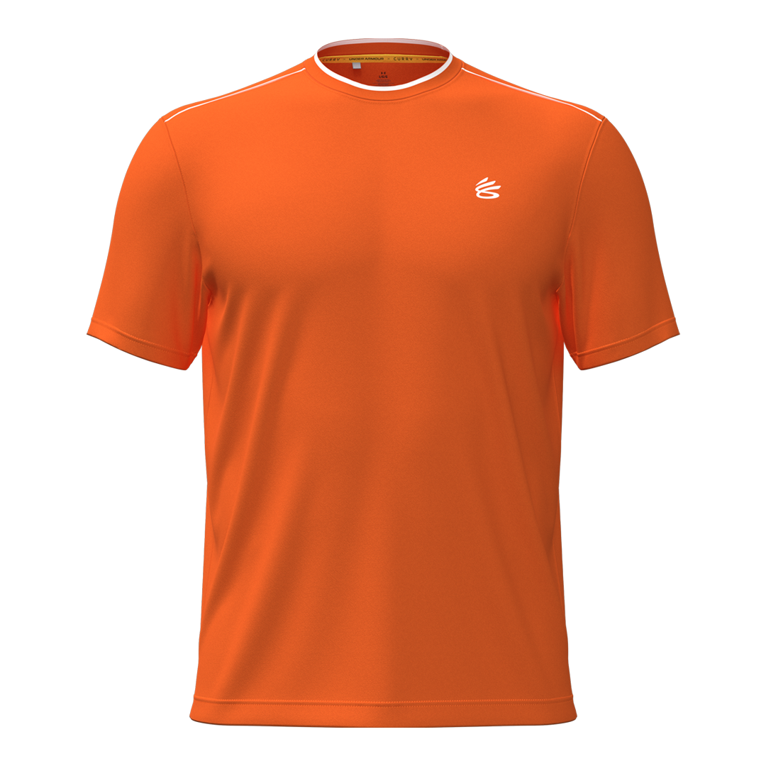Under Armour Mens Curry ArmourDry T-Shirt - Orange/White (SH26-INDENT)
