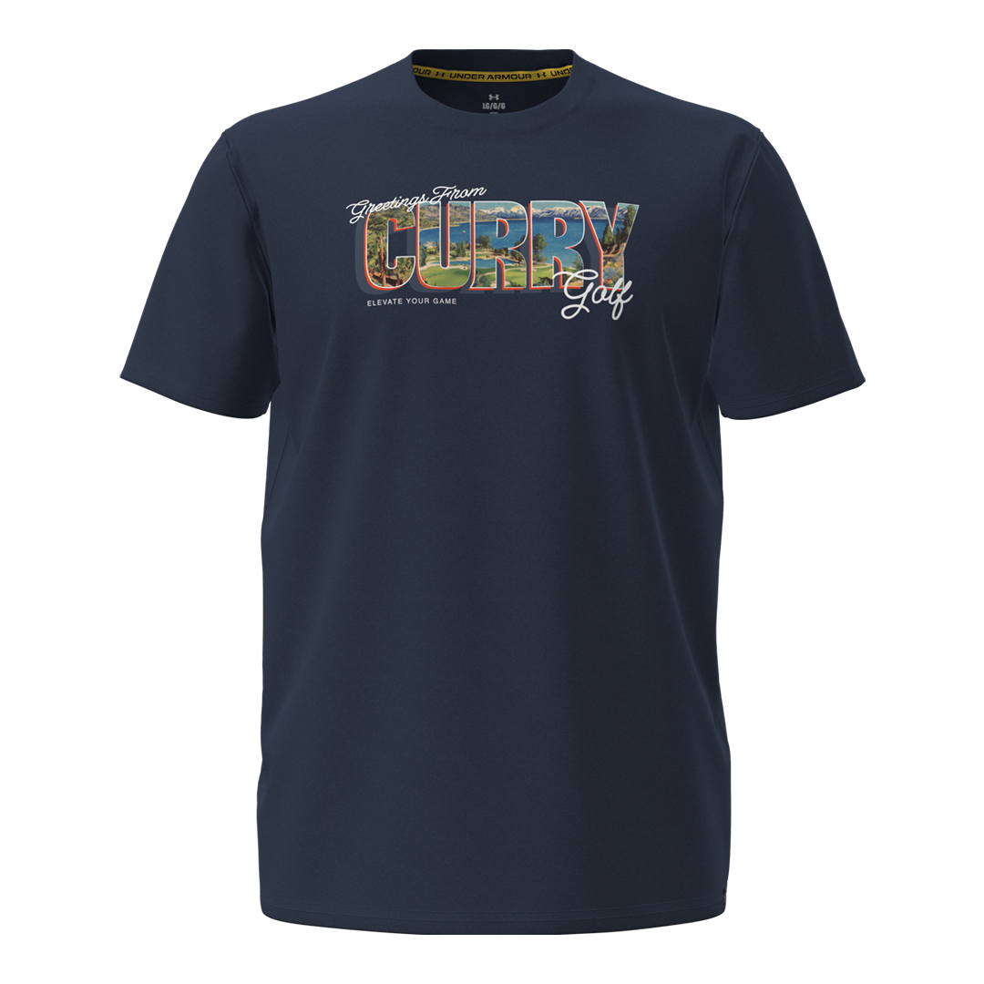 Under Armour Mens Curry Golf Tahoe T-Shirt - Academy/Castlerock (SH26-INDENT)