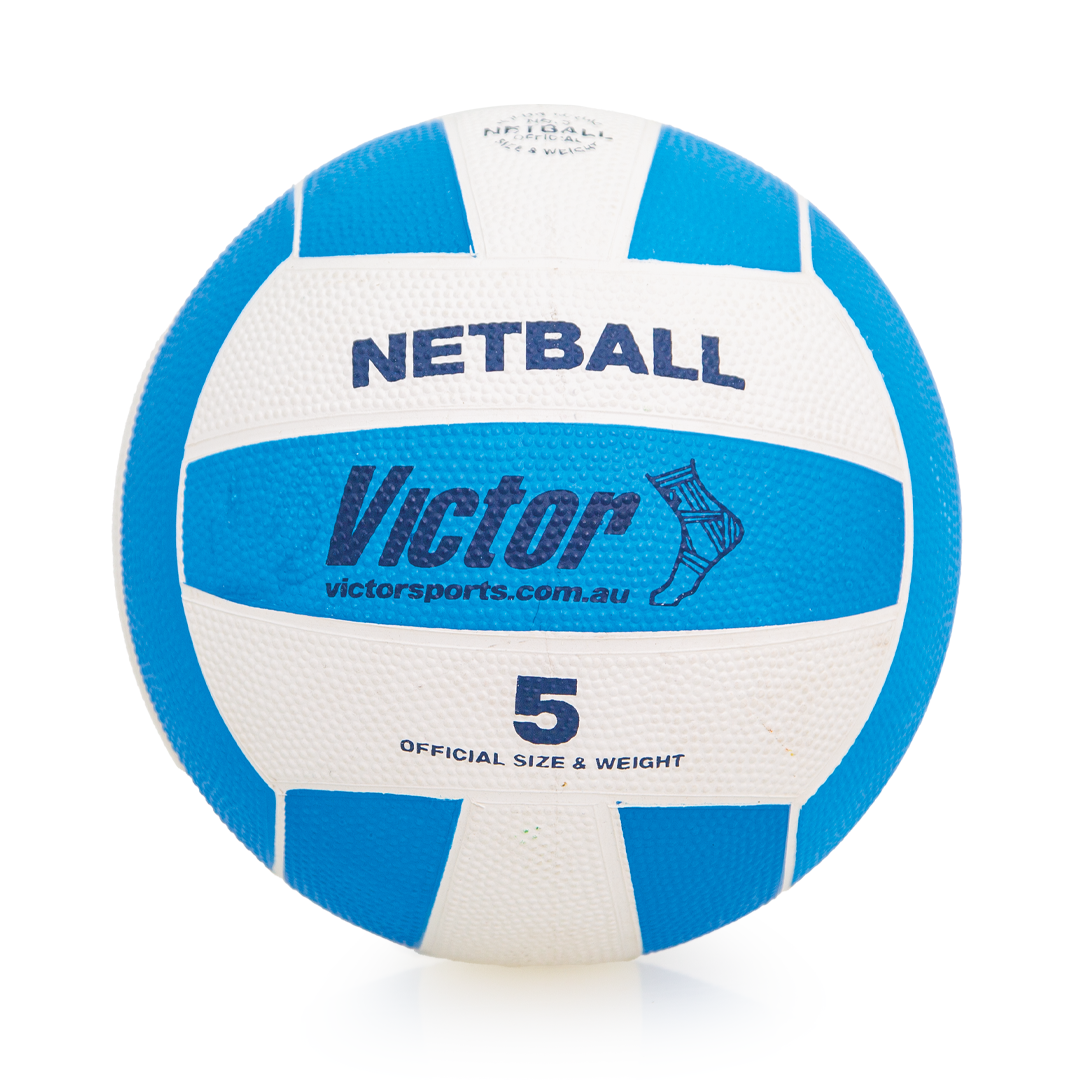 VNBR5 Victor Netball Rubber Blue And White Size 5 Main