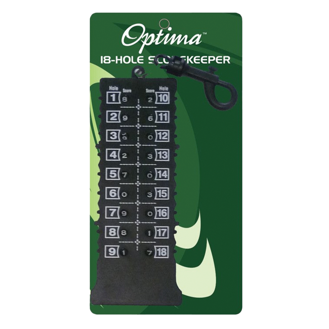 Optima 18-hole scorekeeper with green background