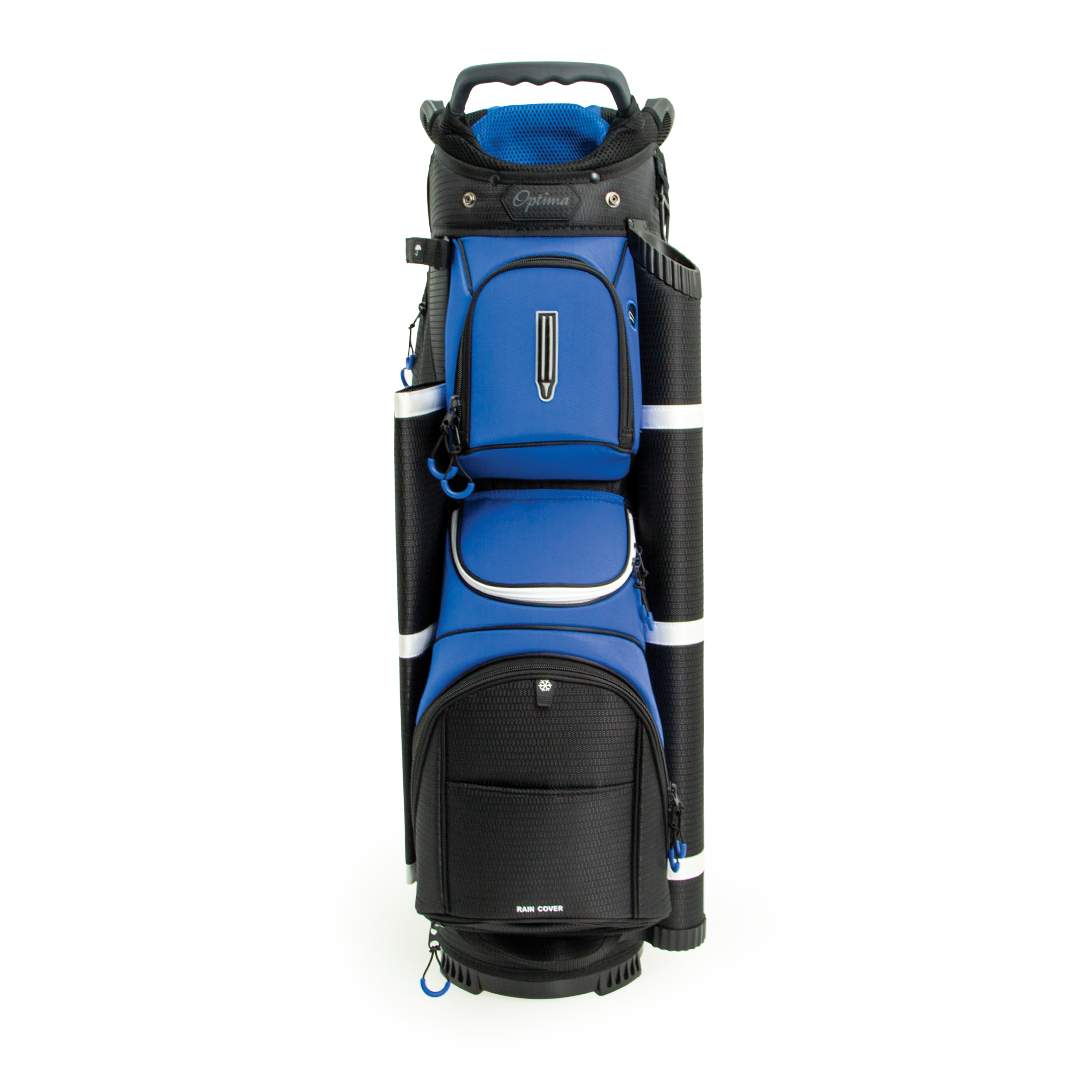 Optima Golf Bag Champion Cart Black Blue Front