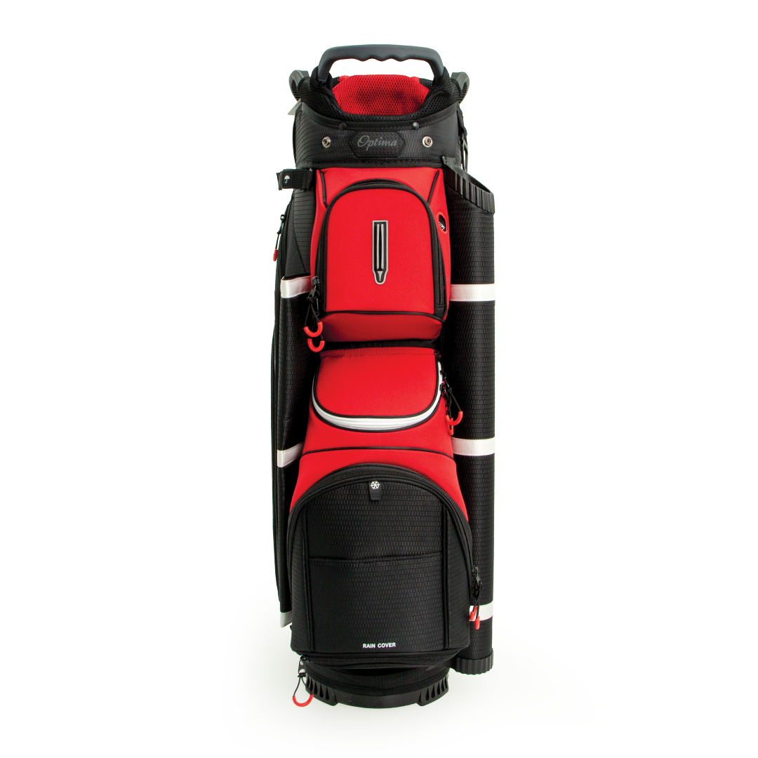 Optima Golf Bag Champion Cart Black Red Front