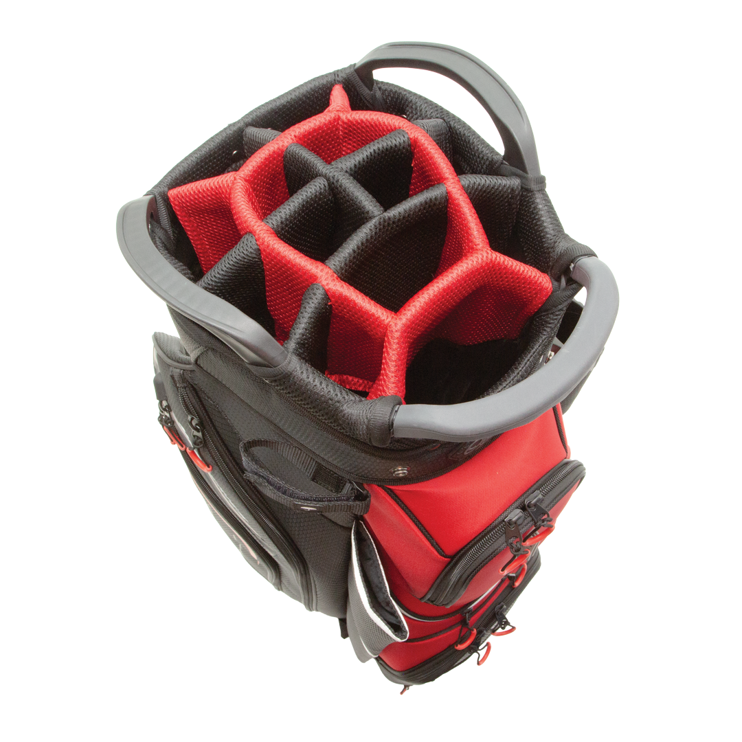Optima Golf Bag Champion Cart Black Red Top