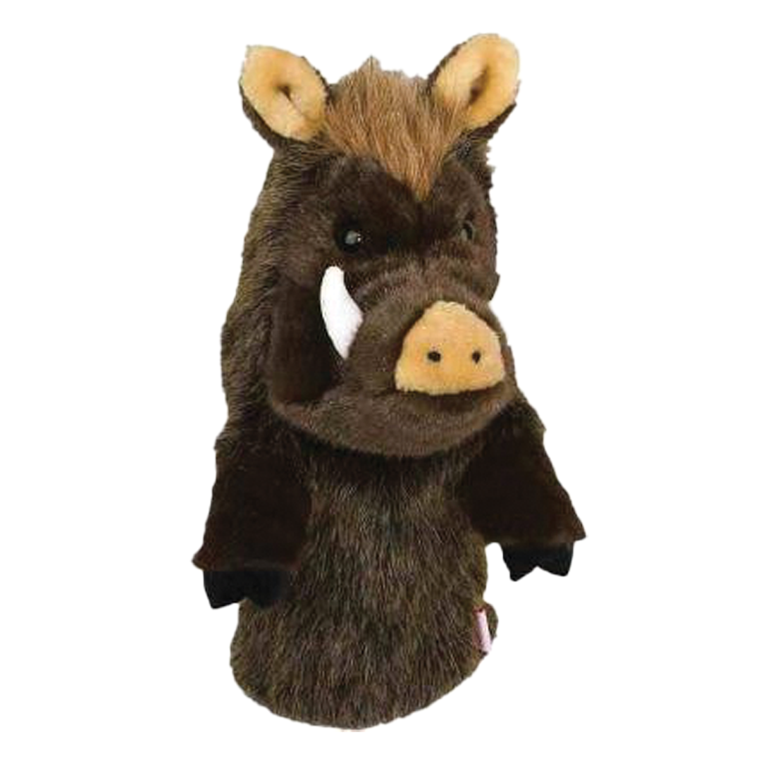 Plush toy resembling a boar on a white background