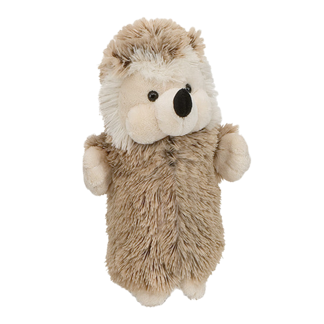 Plush hedgehog toy on a white background