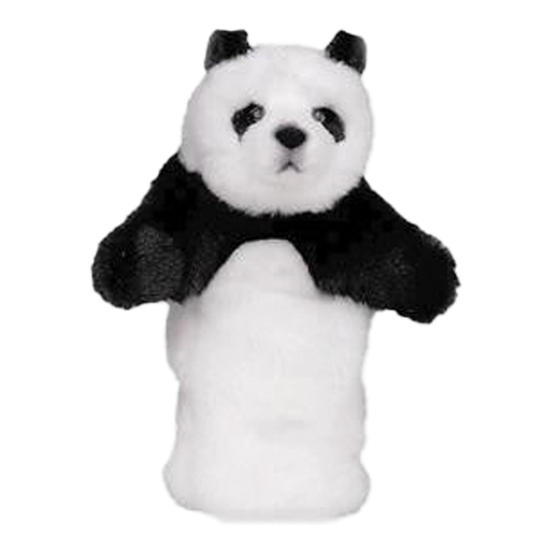 Plush panda toy on a white background