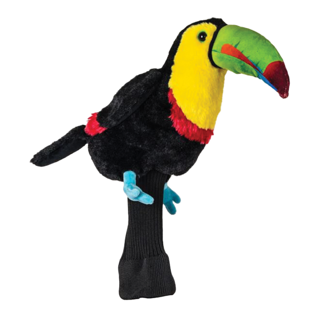 Colorful toucan toy on a white background