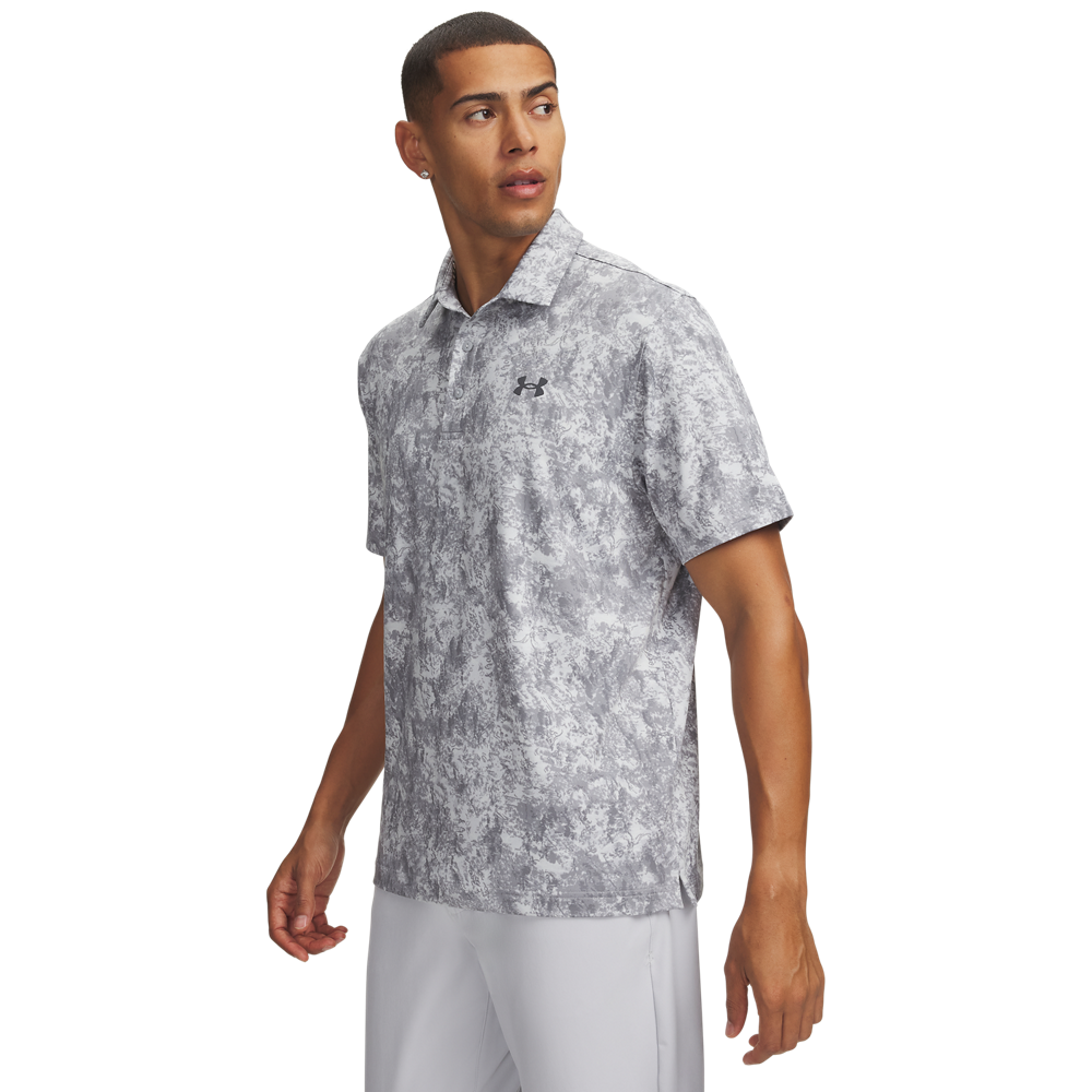 Under Armour Playoff 3.0 Printed Polo - Grey / Steel - front view