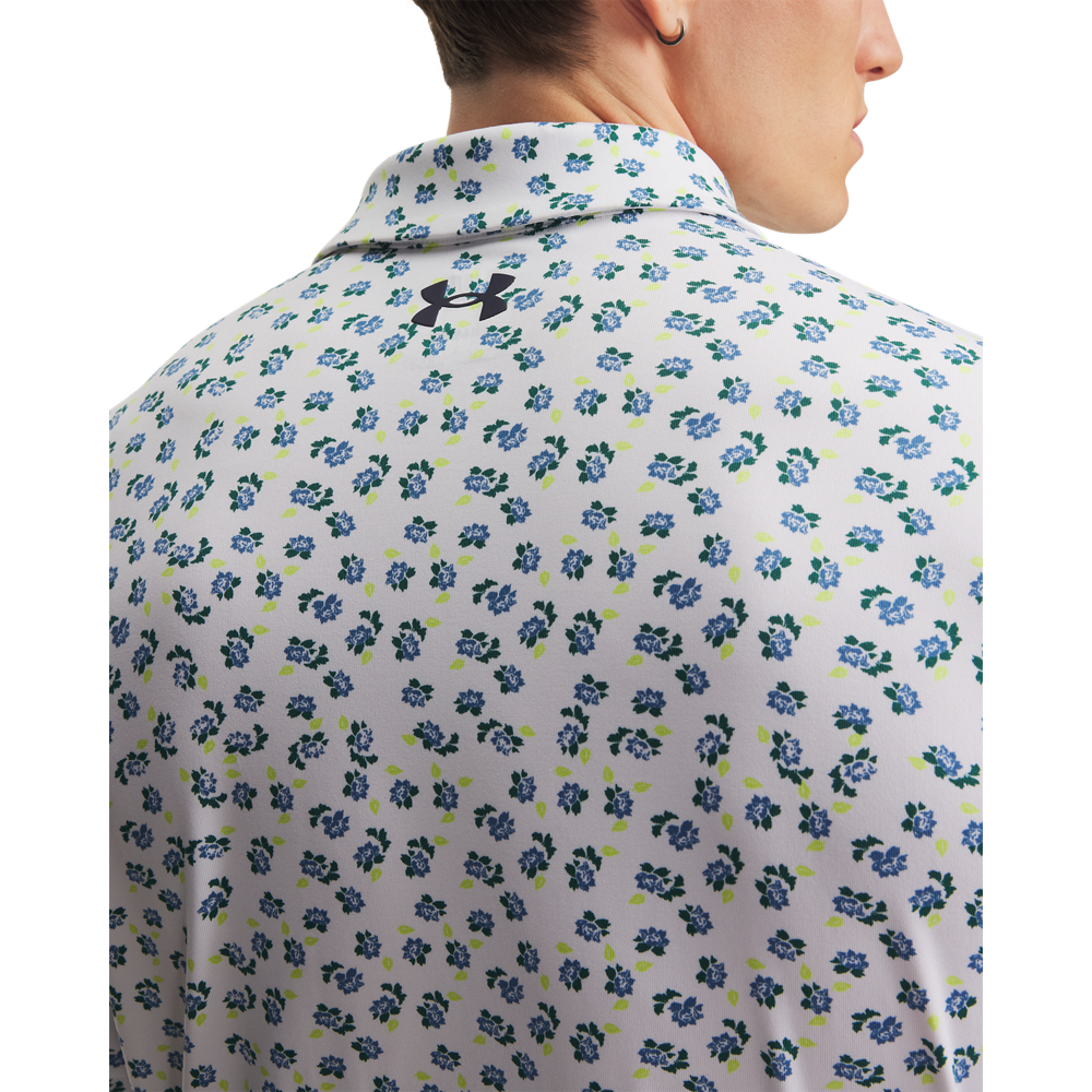Under Armour Playoff 3.0 Printed Polo - White / Blue - detail