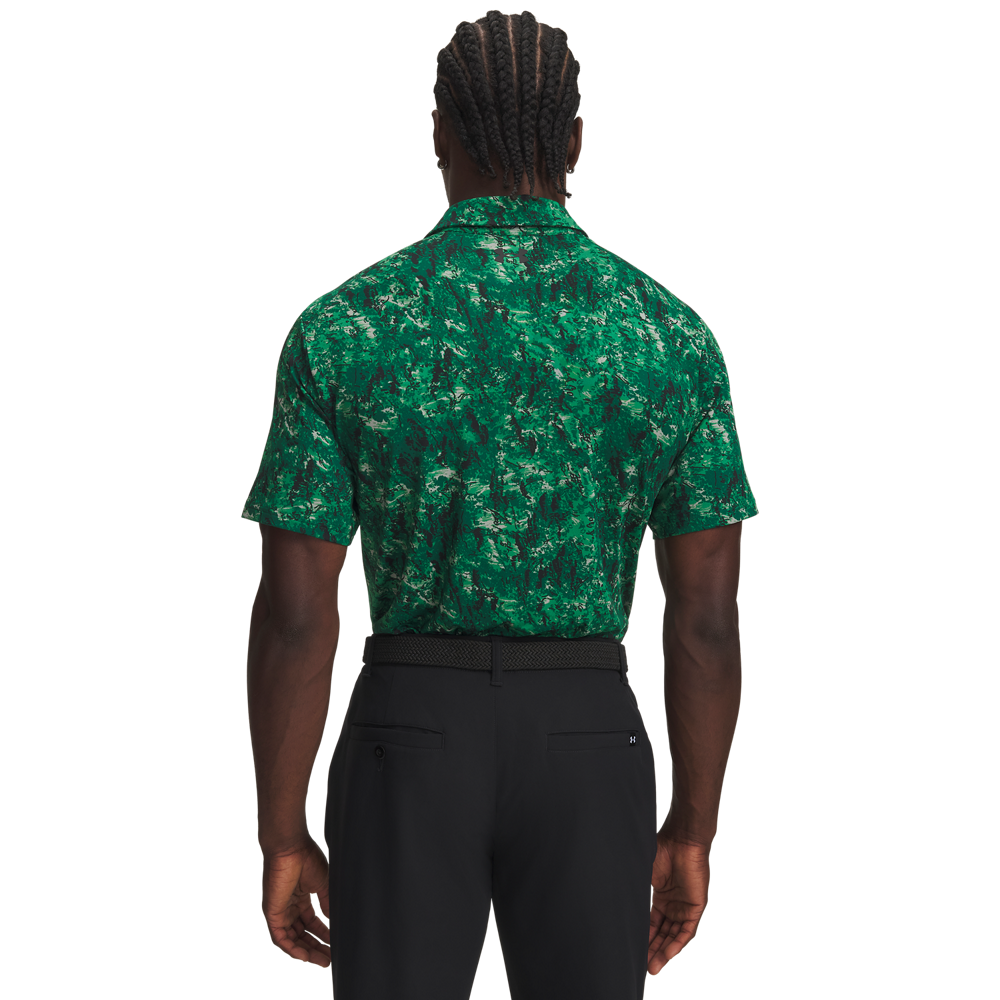 Under Armour Playoff 3.0 Printed Polo - Ivy / Navy - back view