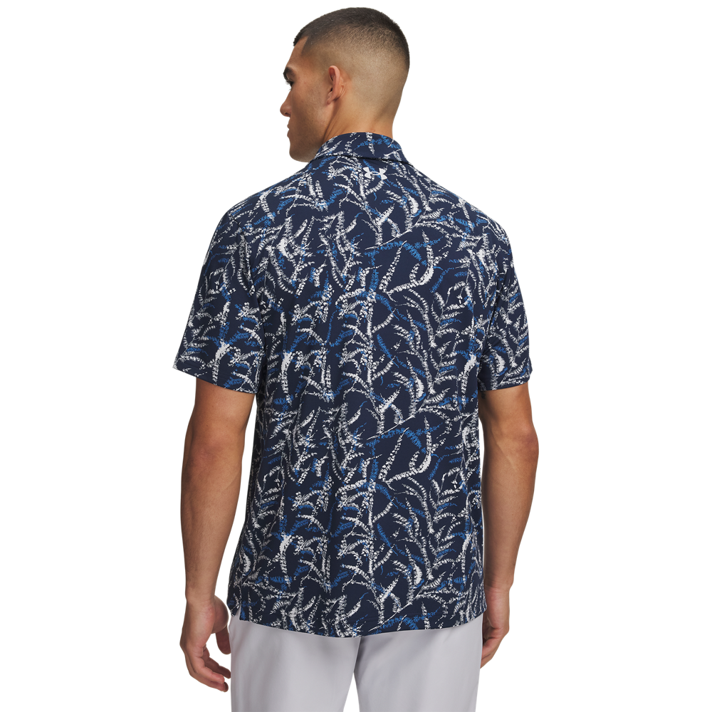 Under Armour Playoff 3.0 Printed Polo - Navy / Blue - back view