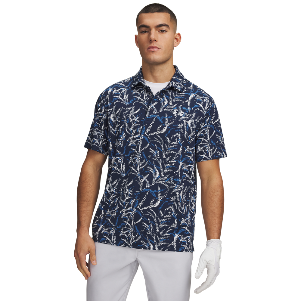 Under Armour Playoff 3.0 Printed Polo - Navy / Blue - front view