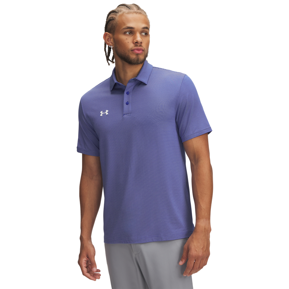Under Armour Playoff Team Stripe Polo - Royal - front view