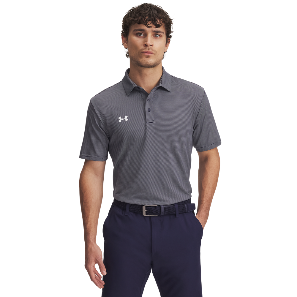 Under Armour Playoff Team Stripe Polo - Grey - front view