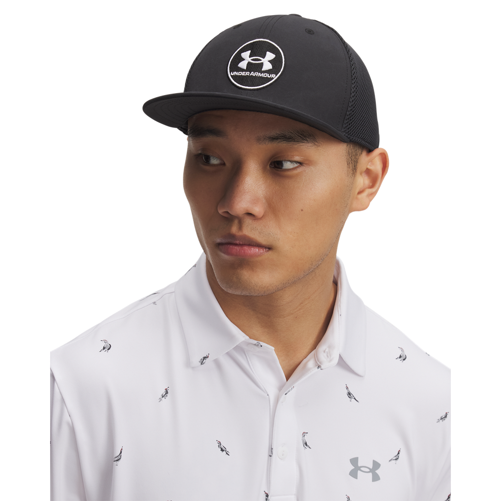 Under Armour Drive Mid Stretch Cap - Black - front view