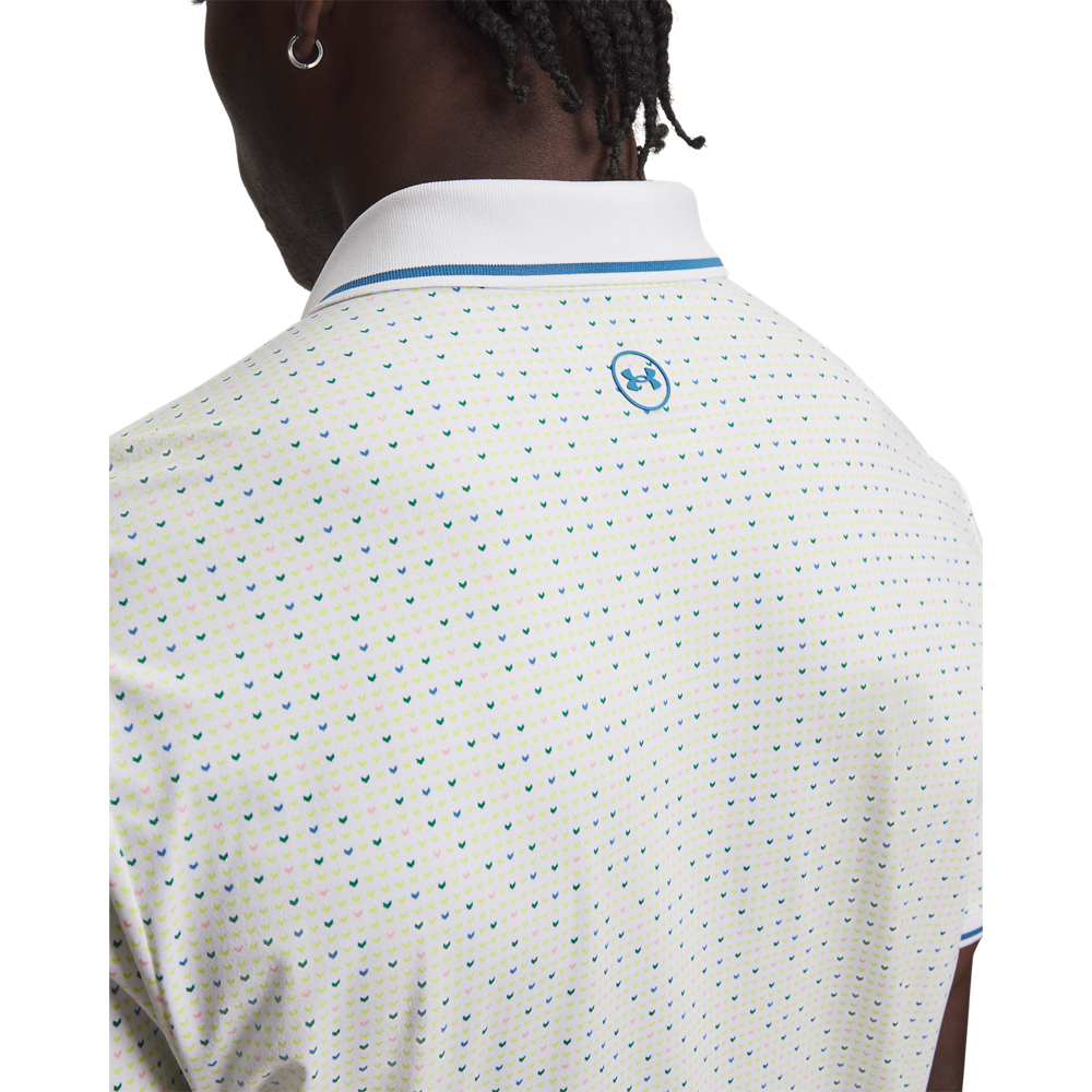 Under Armour ArmourDry Printed Rib Polo - White / Grey - detail